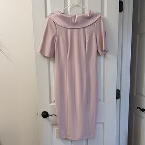 White House Black Market Pale Pink Cowl Collar Midi Dress